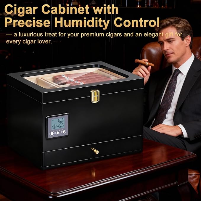 Electric Humidor Cabinet with Precision Humidity Control & Digital Display | - Image 7