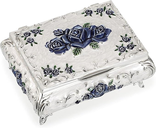 Hipiwe Metal Decorative Jewelry Box Vintage Treasure Chest Case Ornate Trinket by Hipiwe