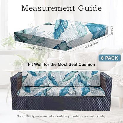 8Pcs Stretch Patio Cushion Covers Outdoor Couch Cover Replacement, Outdoor Sofa - Image 2