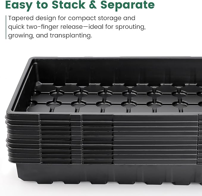 MIXC 10 Pack 1020 Seed Starter Trays, Extra Thick Heavy Duty Trays - Image 4
