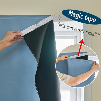 Adhesive Curtain 100% Blackout No-Drill Easy Install - Image 6