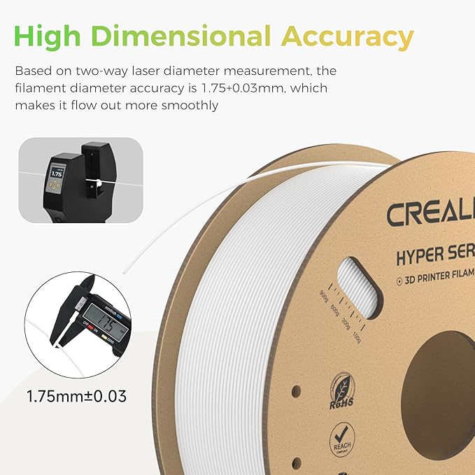 Creality Hyper PLA Filament White 2KG, No-Tangling Stronger Toughness Fit Most - Image 5