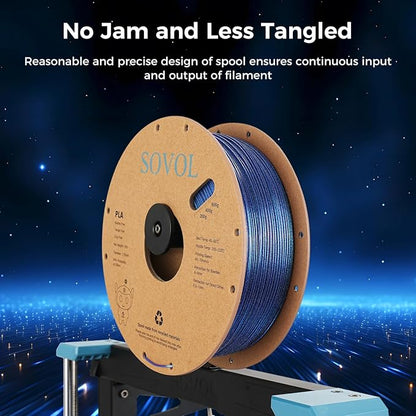 Sovol Silk PLA Filament with Blue Glitter 1kg 1.75mm, Color Changeable 3D - Image 4