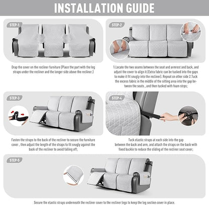 TAOCOCO 100% Waterproof Recliner Cover, Non-Slip Washable Reclining Couch Cover - Image 7