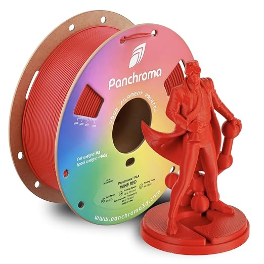 Panchroma PLA Wine Red 3D Printer Filament, 1kg Spool, High Speed Printing by Polymaker