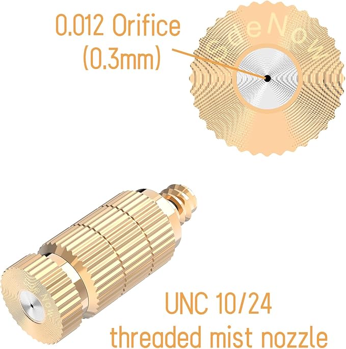 Brass Anti-drip Fogging Spray Head Outdoor Cooling System, 0.012" Orifice 10/24 - Image 4