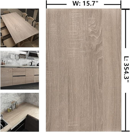15.7"x 354" Gray Wood Wallpaper Textured Peel and Stick Wallpaper Wood Grain - Image 7