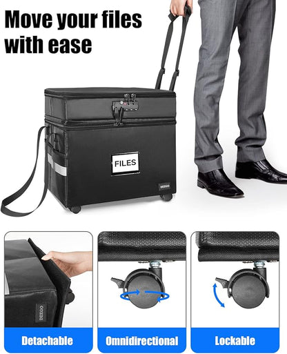 DEEGO Rolling File Box, Fireproof Document Box - Image 2
