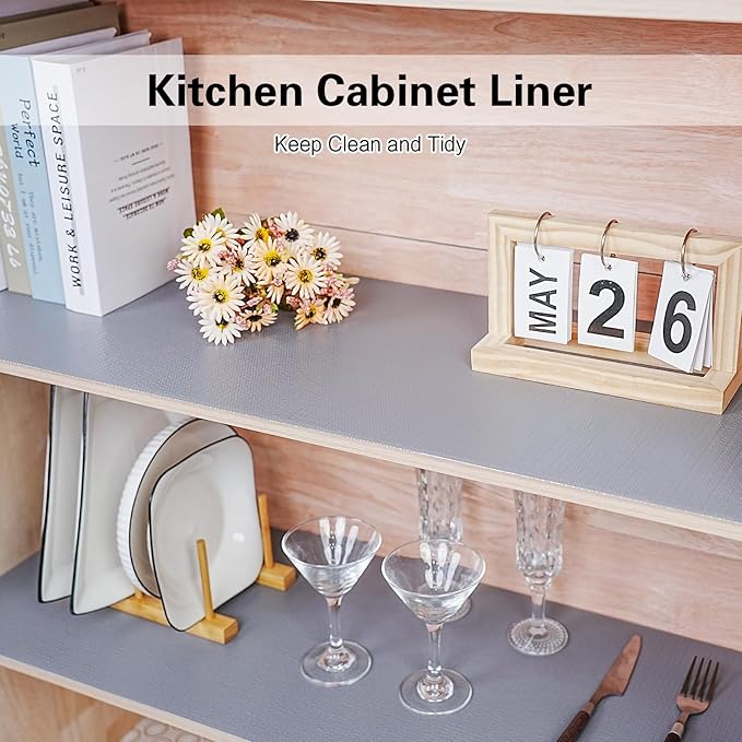 Drawer and Shelf Liner for Kitchen Cabinet, Non-Adhesive Cabinet Liner 12in x - Image 4