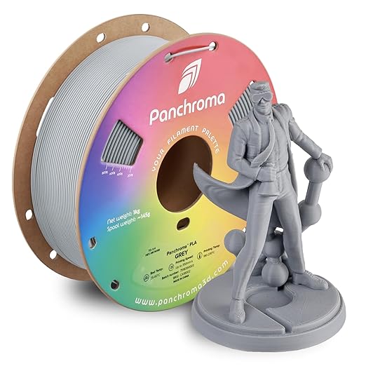 Panchroma PLA Grey 3D Printer Filament, 1kg Spool, High Speed Printing by Polymaker
