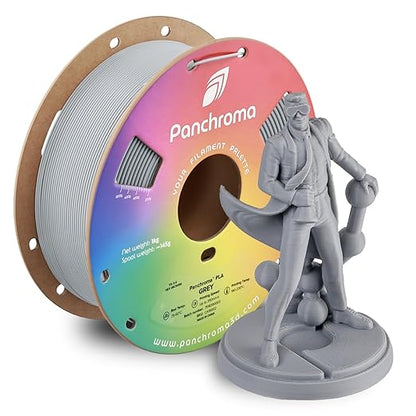 Panchroma PLA Grey 3D Printer Filament, 1kg Spool, High Speed Printing by Polymaker