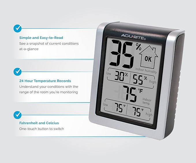 AcuRite Wireless Digital Indoor Thermometer and Hygrometer Monitor - Image 3