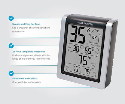 AcuRite Wireless Digital Indoor Thermometer and Hygrometer Monitor - Image 3