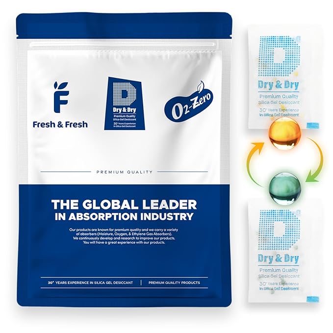 Dry & Dry Premium Orange Indicating Silica Gel Packets Desiccants by DryDry