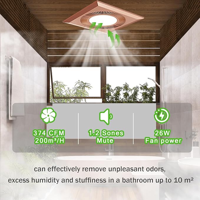 Bathroom Exhaust Fan with LED Light Vent Fans - Image 3