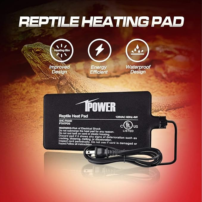 iPower 4"x7" Reptile Heat Mat Under Tank Terrarium Heater Warmer Heating Pad - Image 2