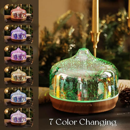 Porseme 500ml Glass Essential Oil Diffuser Aromatherapy Ultrasonic Cool Mist - Image 2