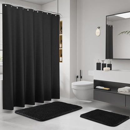 Black Bathroom Sets, Natural Loofah Sponge, Soap Dispenser, Toothbrush Holder - Image 2