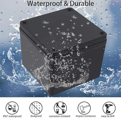 Junction Box, IP67 Waterproof ABS Black Project Box - Image 2