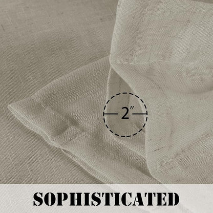 H.VERSAILTEX Linen Curtains Elegant Natural Linen Semi Sheer Curtains Energy - Image 3