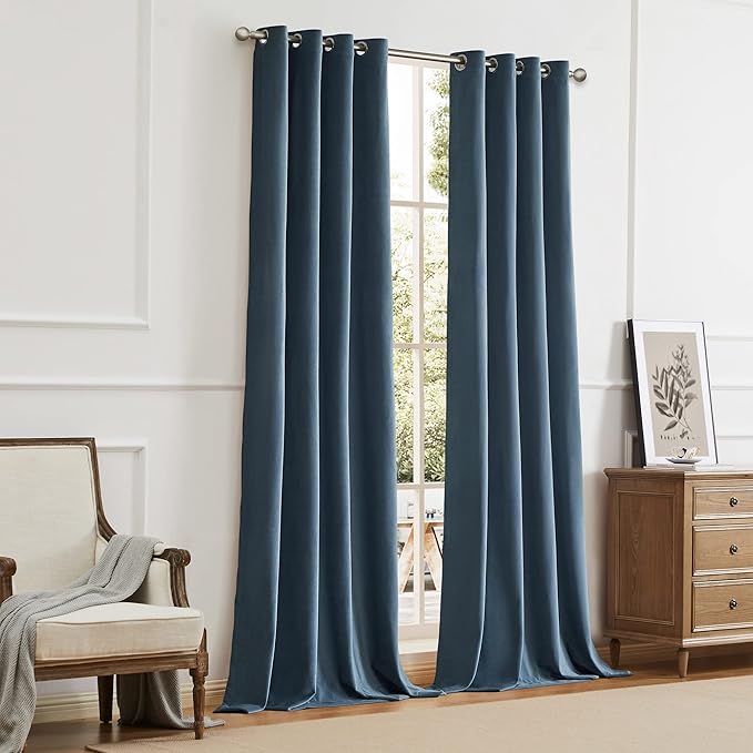 BULBUL Velvet Curtains 63 inch Luxury Elegant Living Room Curtain Modern Light - Image 7