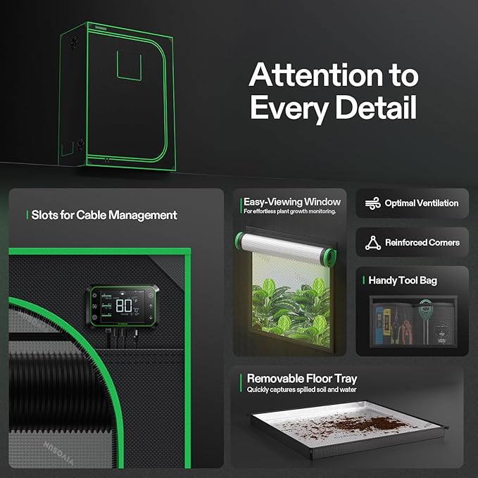 VIVOSUN S538 5x2 Grow Tent - Image 6