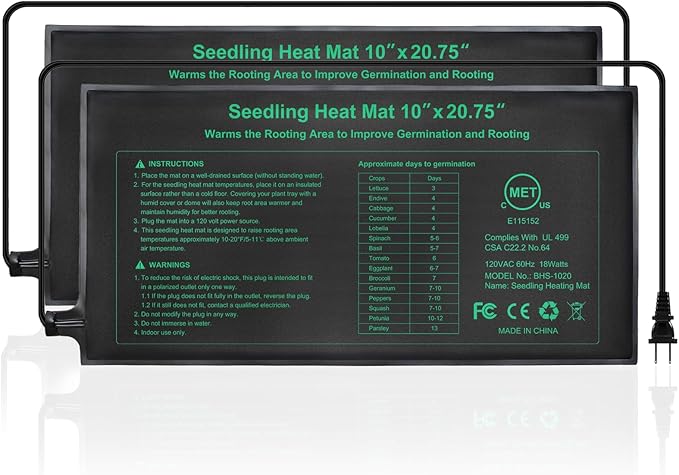 Seedling Heat Mat, MET Certified Waterproof Durable Germination Station Heat Mat by HYDGOOHO