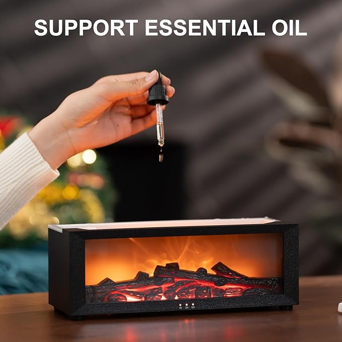 Fireplace Aroma Essential Oil Diffuser, 150ml Ultrasonic Humidifier, Scent - Image 3