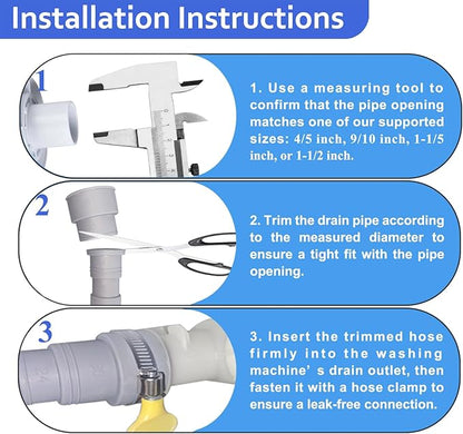 10ft Washing Machine Drain Hose Extension Kit - Image 3