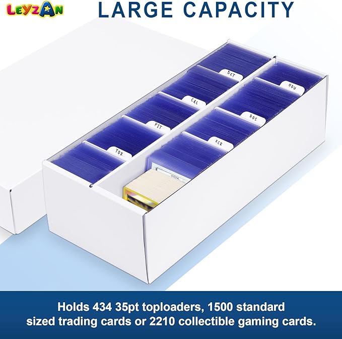 Trading Card Storage Box 2 Pack–1600 Count Cardboard Organizer - Image 5
