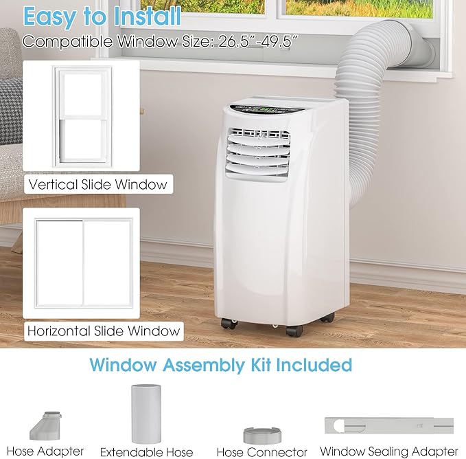 COSTWAY Portable Air Conditioners, 8000 BTU Air Conditioner Unit spaces up to - Image 6