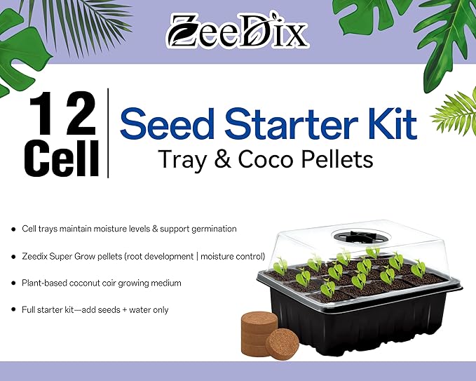 ZeeDix 10 Set Seed Starter Tray Kits, 10 Pack Seed Trays - Image 7