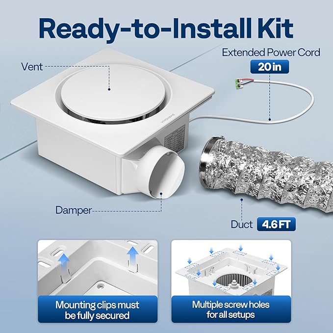 VIVOHOME Bathroom Exhaust Fan - Image 8