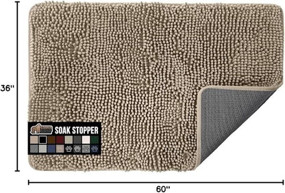 GORILLA GRIP SOAKSTOPPER Dog Door Mat, 60x36 Machine Washable Rug Absorbent - Image 2