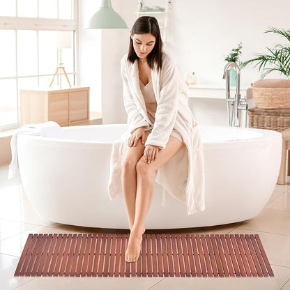 Bath Mat Bathroom Runner Long Large Rugs Floor Wood Shower Bathtub Waterproof - Image 6