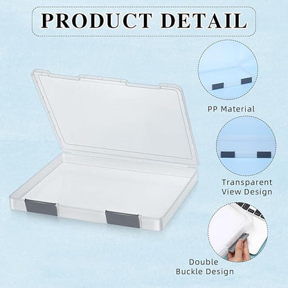 PerKoop 6 Pcs Clear Paper Storage Box A4 Plastic File Box Document Paper - Image 3