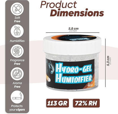 Hydro-Gel Cigar Humidor Humidifier 4oz Jar Convenient & Easy All In One Solution - Image 3
