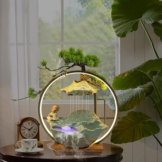 16In Bonsai Tree Statue Water Fountains Indoor Tabletop Waterfall Humidifier by kunghei