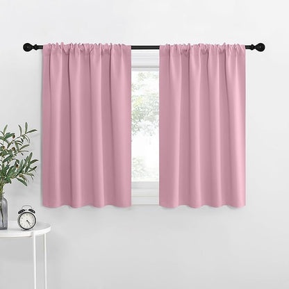 NICETOWN Blackout Curtains for RV Windows, Rouge Pink, 2 Panels, Room Darkening by NICETOWN
