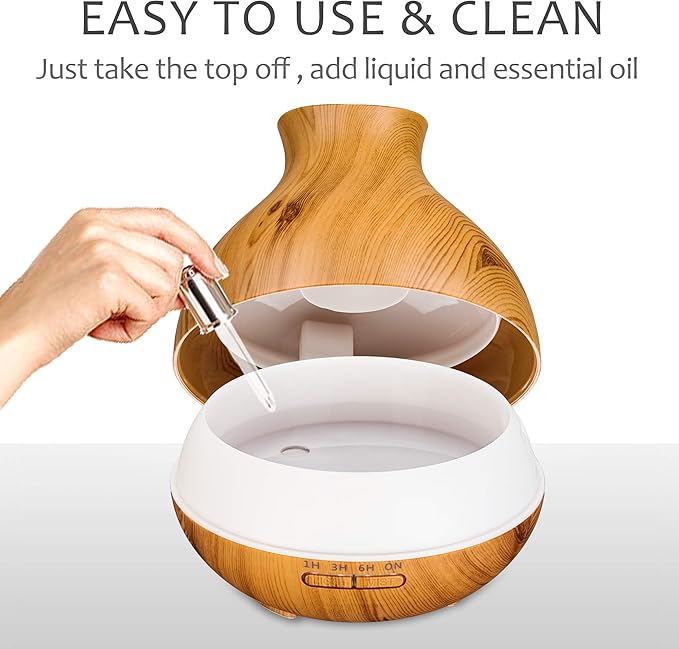 BZseed Aromatherapy Essential Oil Diffuser 550ml 12 Hours Wood Grain Aroma - Image 6