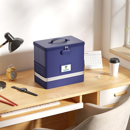 Fireproof File Box with Lock, Document Box Storage Organizer, Suitable - Image 5
