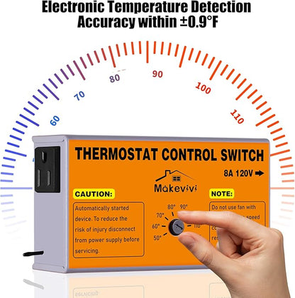Attic Fan Thermostat-Control, Adjustable Thermostat - Image 3