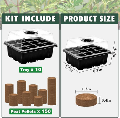 ZeeDix 10 Set Seed Starter Tray Kits, 10 Pack Seed Trays - Image 4