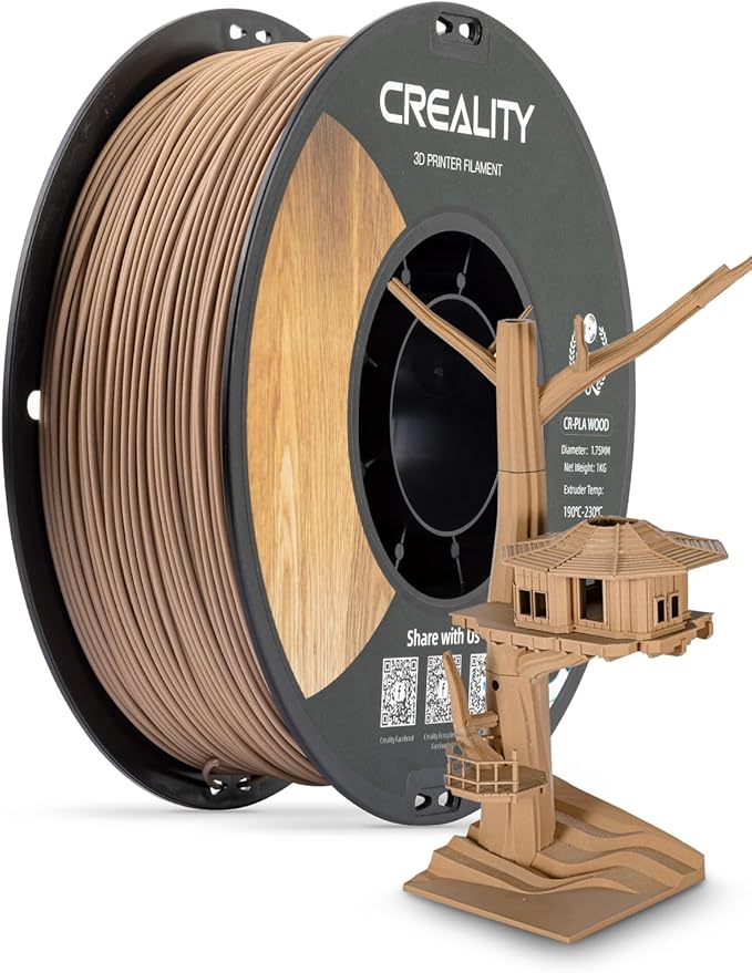 Creality Wood Filament PLA, 3D Printer Filament 1.75 mm, Smooth Silk Texture by Creality