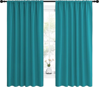 NICETOWN Peacock Blue Blackout Curtains Panels - Image 2