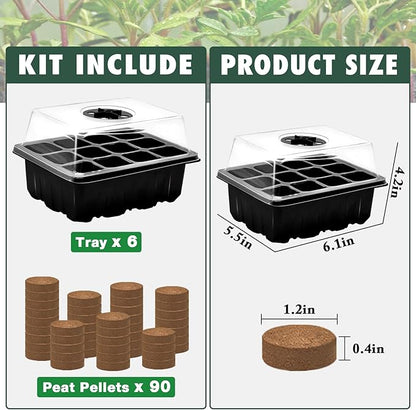 ZeeDix 6 Set Seed Starter Tray Kits, 6 Pack Seed Trays - Image 4