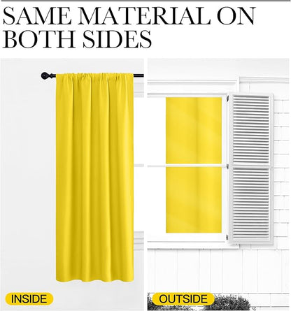 NICETOWN Bright Yellow Blackout Curtains 63 inches Long - Image 6