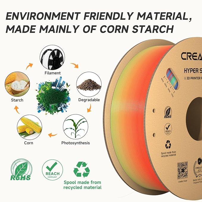 Official Creality Hyper PLA Filament 1.75mm White & Rainbow 2KG, 30-600mm/s - Image 7