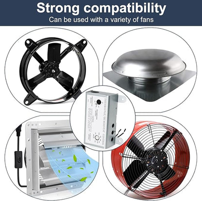 Criditpid Attic Fan Adjustable Thermostat & Humidistat Controller Box - Image 6