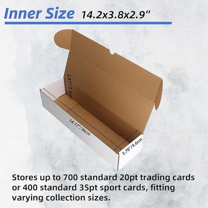 EXYGLO Trading Card Storage Box 25 Pack 700 Count 20pt, 14.2x3.8x2.9 Inch White - Image 3